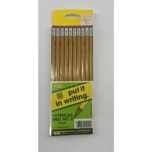 Vintage Empire Pencil Corporation Medium No. 2 Yellow Pencils Pack of 10 New